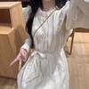 French Gentle Wind Lace Ruffle Leaf Edge Dress for Women, Early Autumn Temperament, Beautiful Inside, Small Princess Long Dress for Women