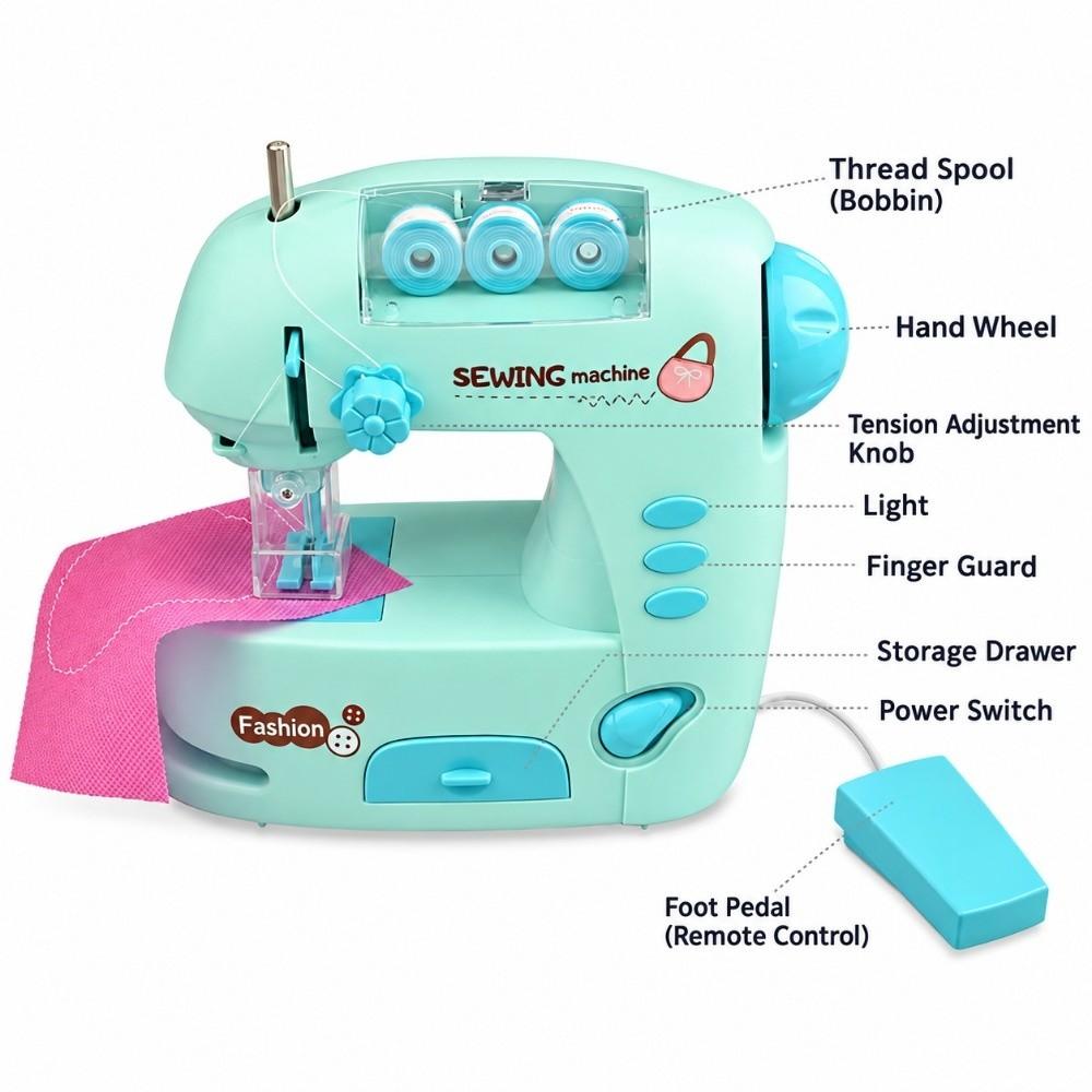 Mini Kids Electric Sewing Machine with Lights Children Sewing Machine  Parent-Child Interaction