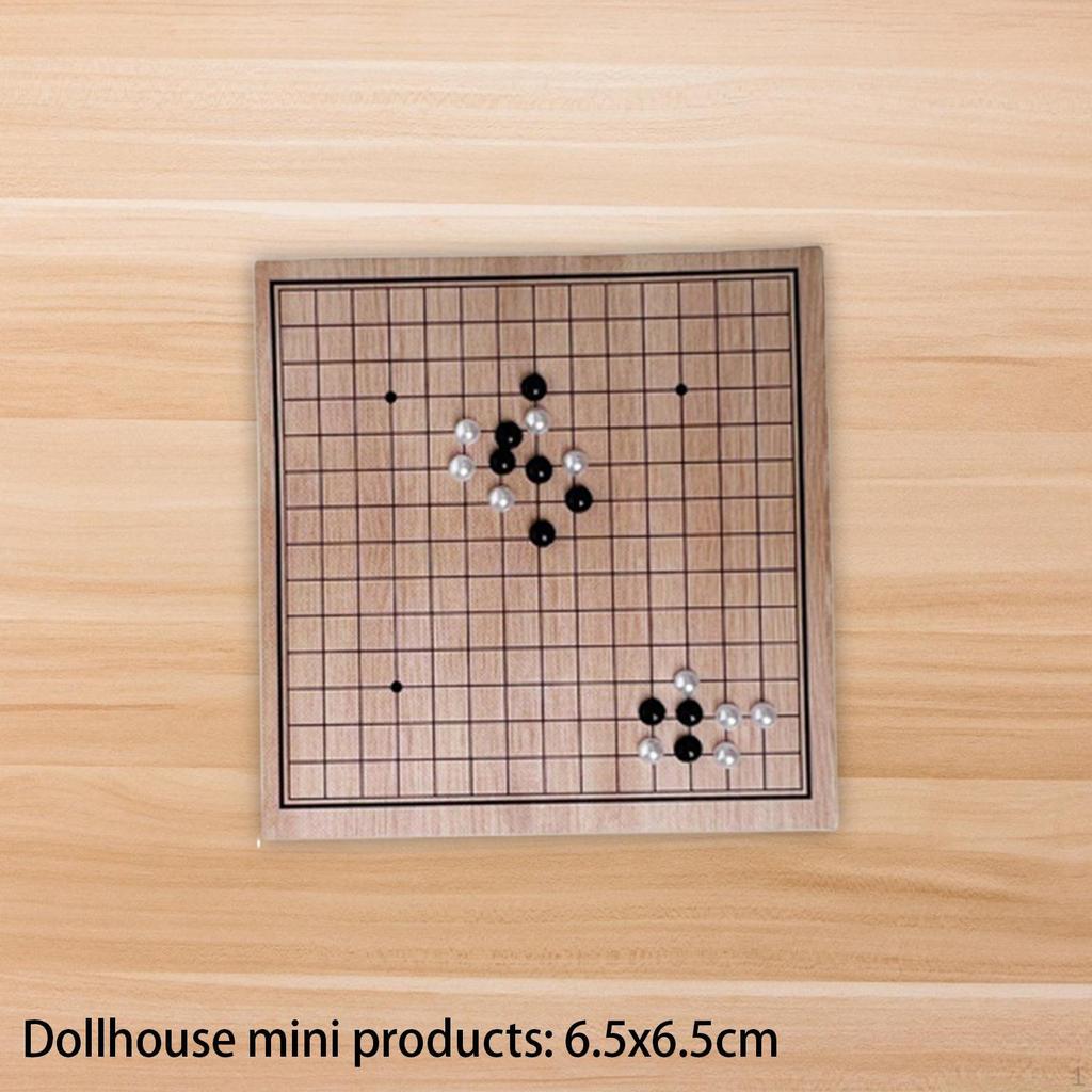 1/12 Dollhouse Mini Simulation Weiqi Game Educational Toy Decor Miniature Chess Board