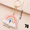 Handmade Rainbow Knit Keychain Pendant - Fashionable Woven Accessory