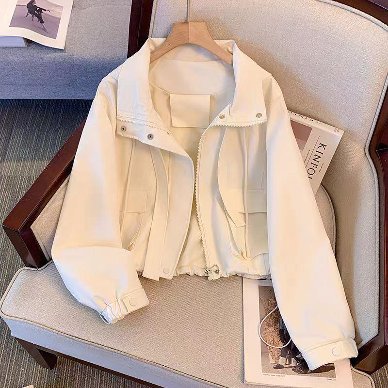 Petite Loose Hooded Windbreaker Jacket for Spring/Autumn 2025