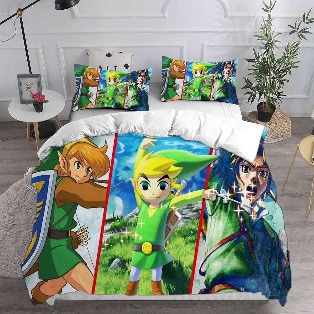 Anime Legend of Zelda Comforter Quilt Bed Cover Duvet Cover Pillow Case 2-3 Pieces EU Single EU Double US Twin Sets Kids Adult