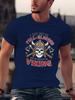 My Heart Is Viking Unisexs Crew Neck T Shirt Viking Skull Helmet Cross Axes Nordic Warrior Graphic Short Sleeve Casual Street Tops