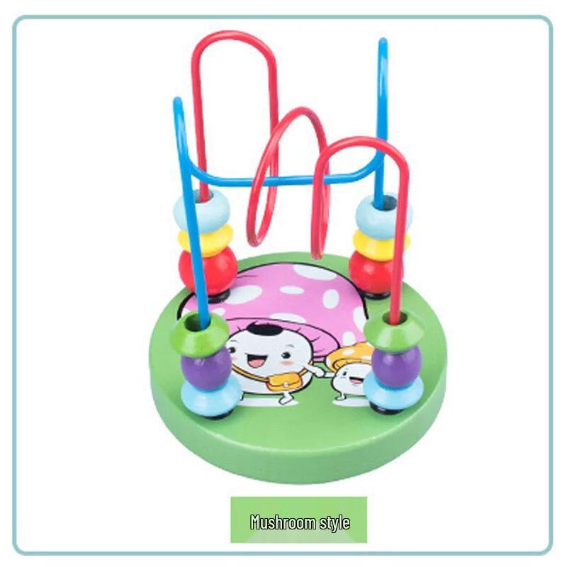 Children's Wooden Toy Set: Eight-Tone Piano, Bead Rainbow Tower, Puzzle Column, Twisting Worm