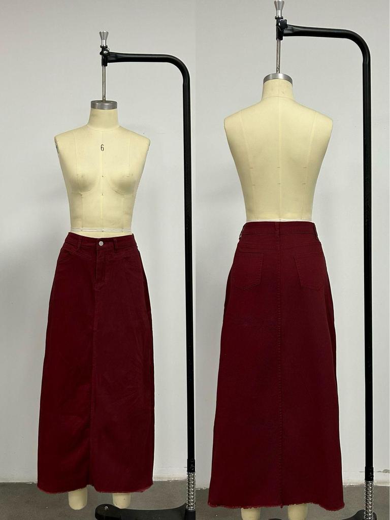 Summer Women's Loose Straight Denim Maxi Skirt - European/American Style