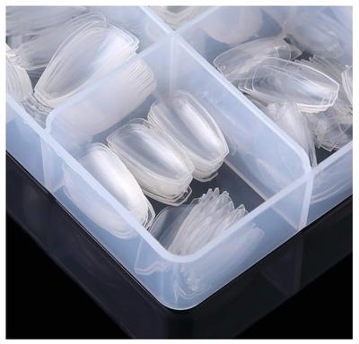 500pcs Short Coffin Nails Ballerina Nail Tips Full Cover Gel False Nails 10 Sizes (clear)