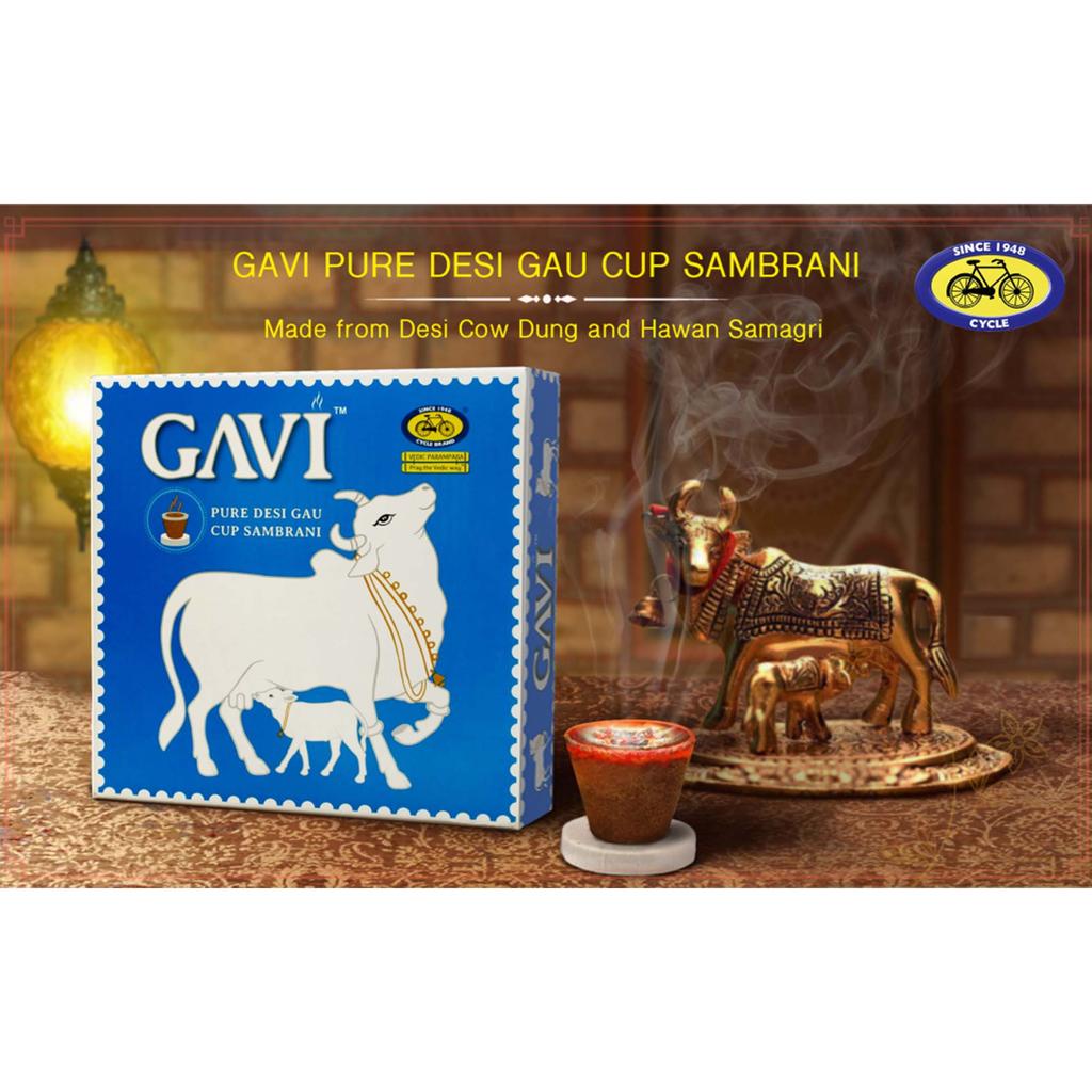 Cycle Pure Gavi Hovězí hnůj Sambrani Dhoop Kelímky Balení 3 kusů s podložkou pro pálení pro Púju, domácí rituály, meditaci, festivaly (12 ks X 3)
