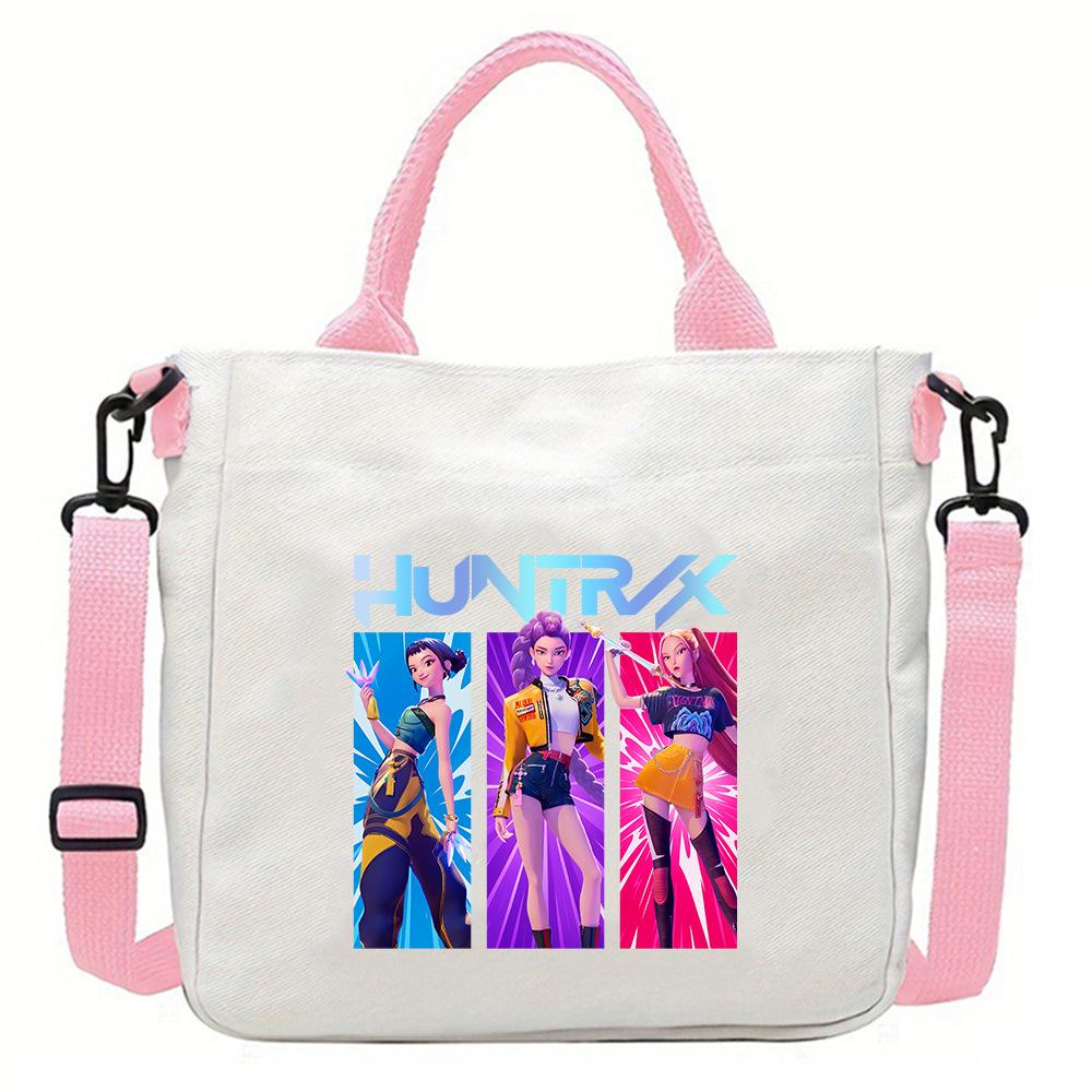 

Новий популярний фільм kpop полювання на відьом дівоча група полотняна сумка студентська сумка-месенджер знімний плечовий ремінь сумочка 23*23*5cm