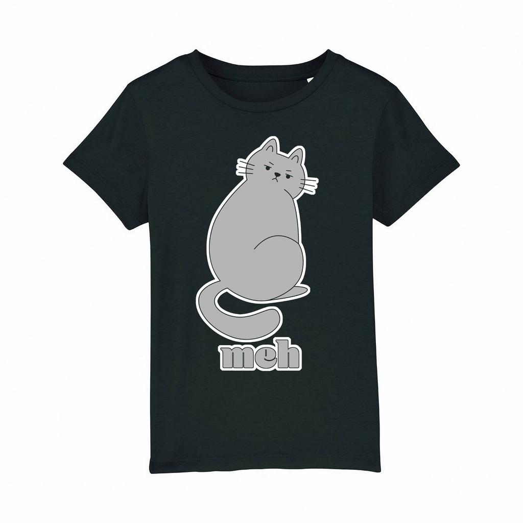 Meh Cat T-Shirt Mens Womens Tees Top Funny Meme Cats Slogan / Cotton Tee
