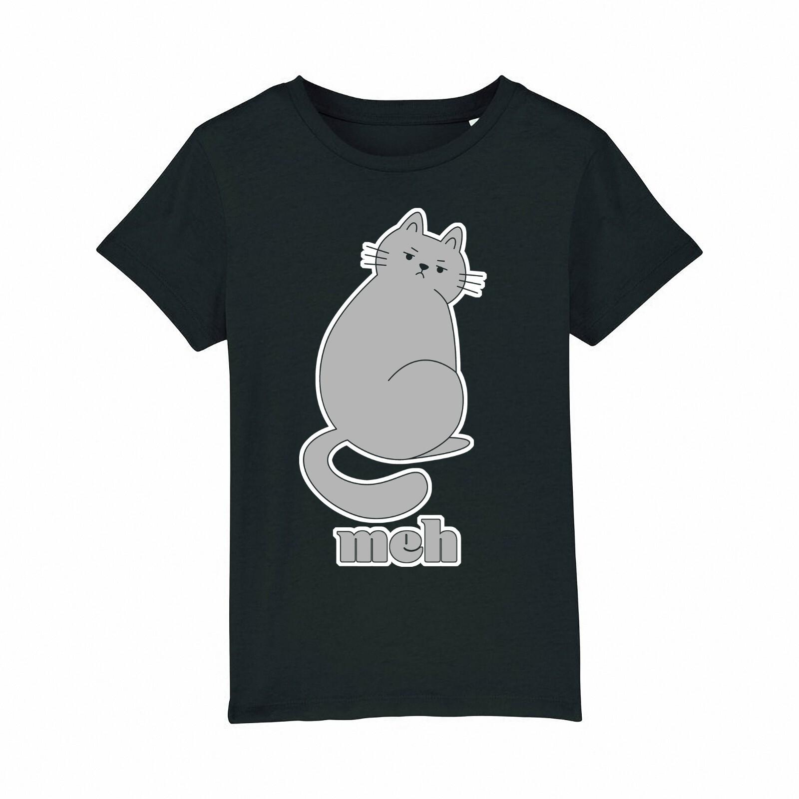 Meh Cat T-Shirt Mens Womens Tees Top Funny Meme Cats Slogan / Cotton Tee L