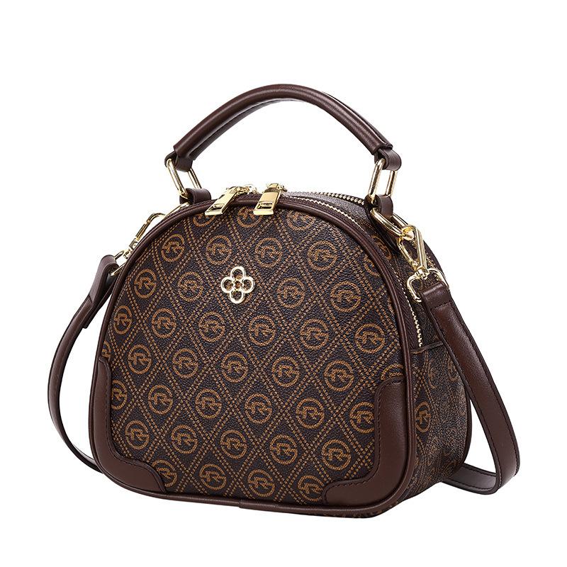 New texture advanced small round shoulder bag for women affordable luxury fashion printed messenger bag