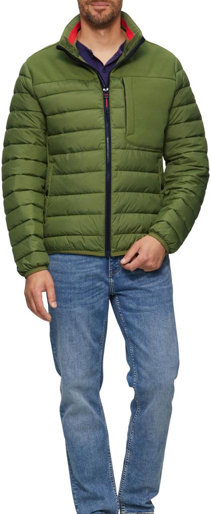Winter Jacket s.Oliver Lightweight Quilted Jacket Made of a Material Mix with Contrasting Details (2150262) Green