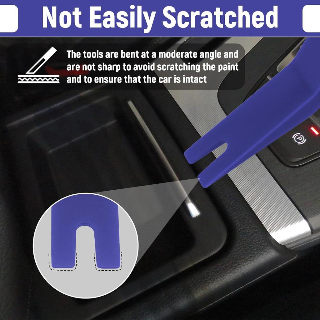 5PCS Auto Trim Removal Tool Kit, Car Accessories Clip Pry Tools Kit No Scratch Plastic, Car Door Panel Rivet Pliers Tool Kit, Interior Fastener