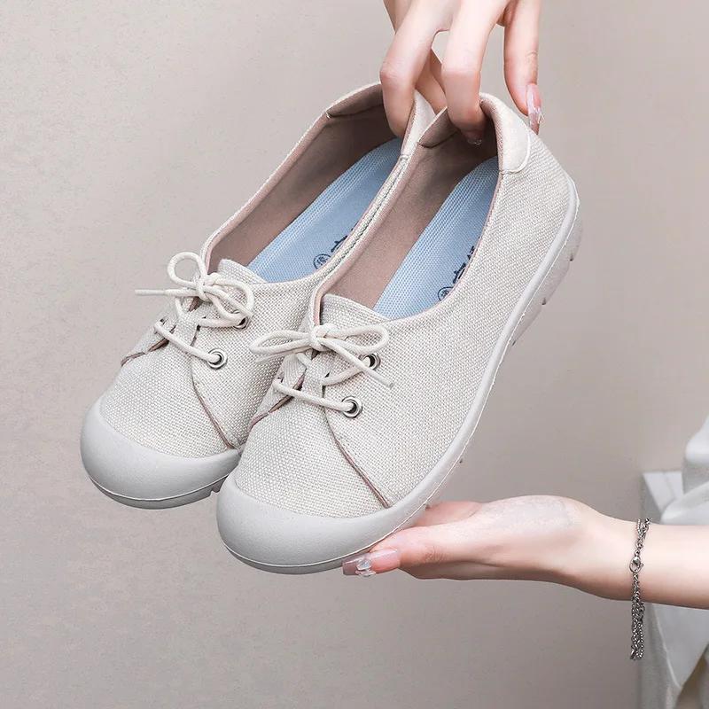 

Fashion Spring Women s Lace-up Shallow Walking Shoes Comfortable Round Toe Soft Sole Casual Shoes Crash Resistant Toe Outdoor Sneakers 41
