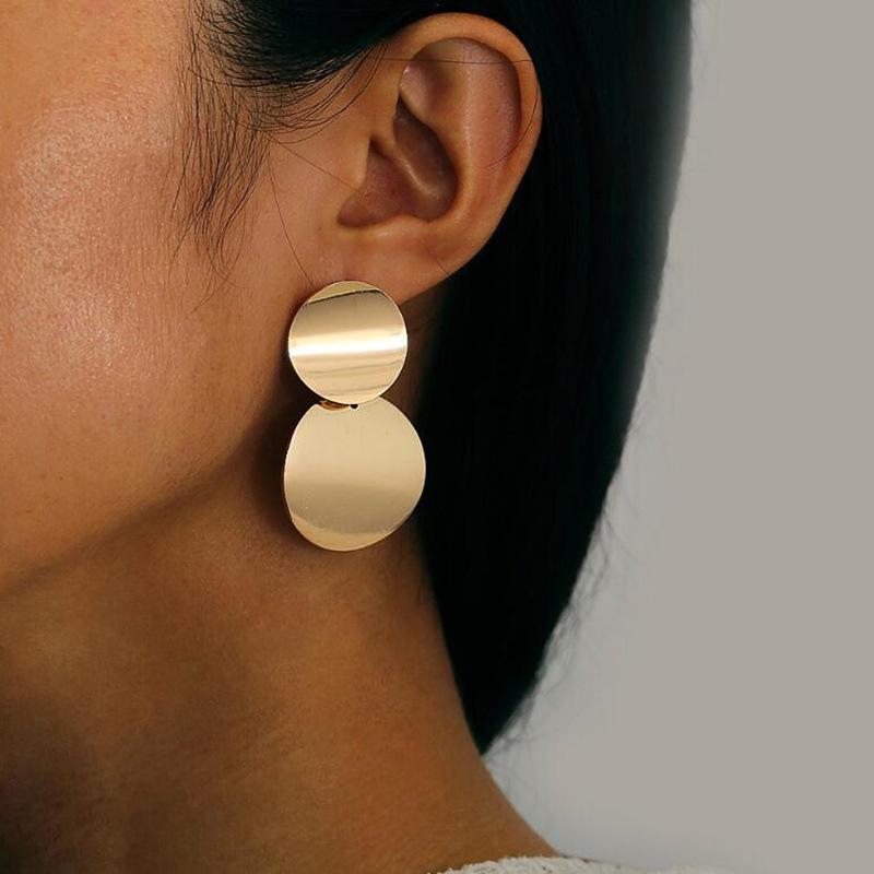 New Korean Heart Statement Drop Earrings  for Women Fashion Vintage Geometric Acrylic Dangle Hanging Earring Jewelry ear stu