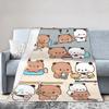 Relax Bubu and Dudu Cartoon Bear  Blanket Merch Room Decorative  Throws And Blankets Lightweight Thin Fleece for Outdoor