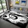 Music Note Area Rug Vintage Music Theme Rugs Non-Slip Floor Mat Door Mats Carpet for Living Room Bedroom Home Decoration