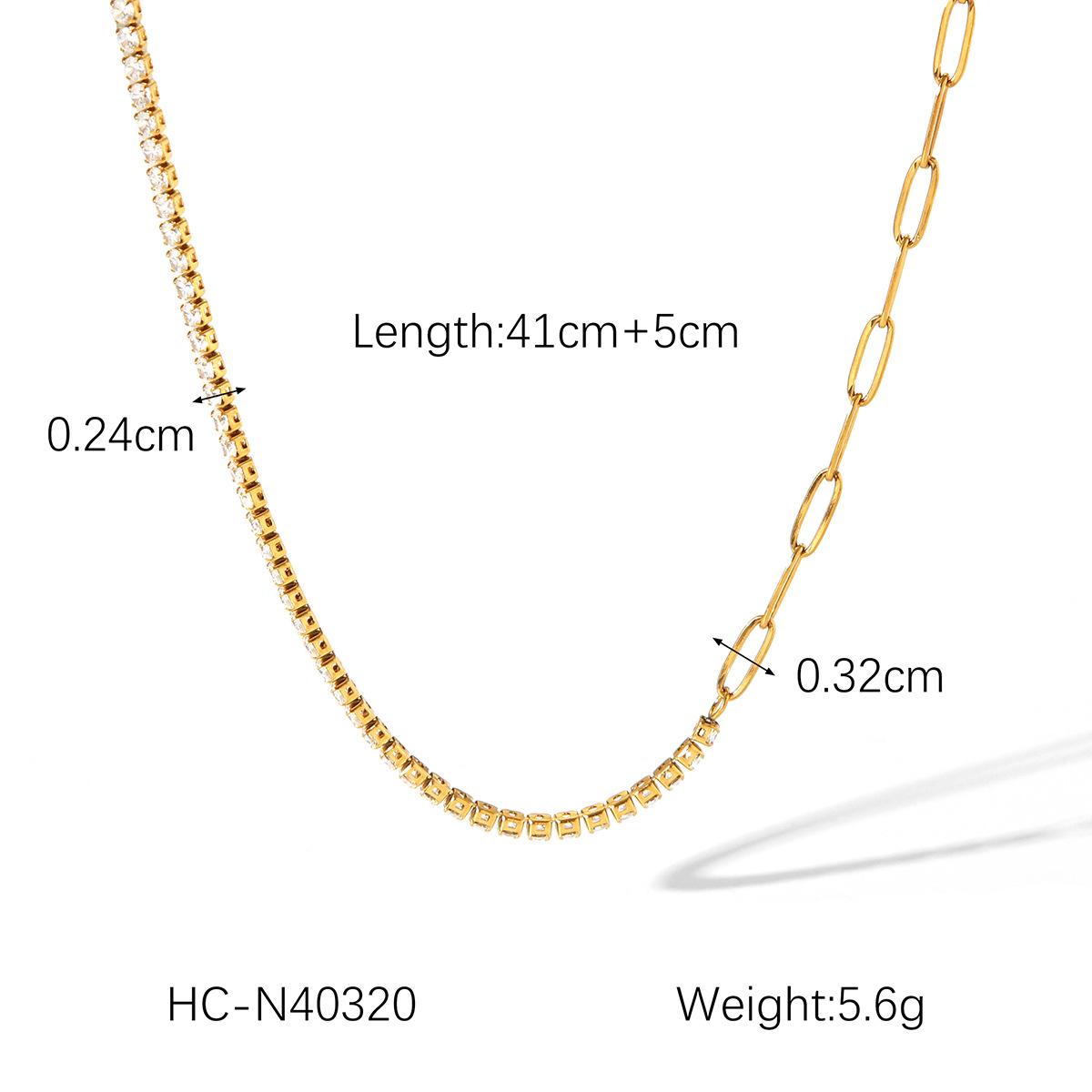 

Best-selling stainless steel cross chain spliced zircon chain light luxury necklace high-end titanium steel bracelet jewelry