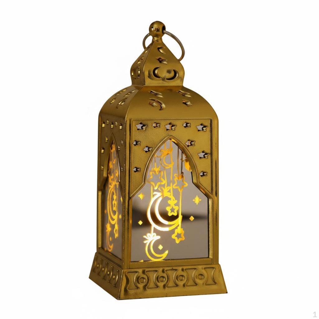 Ramadan Lantern Light Festive Atmosphere Arabic Hanging Lamp for Home Stylists, Families, Tabletop