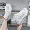 Moda 4.5CM Zapatos de Malla de Aire de Verano para Mujer Zapatos Mules Encaje de Diamantes Bling Plataforma Cuña Plataforma Cuña de Microfibra Sandalias de Deslizamiento Huecas