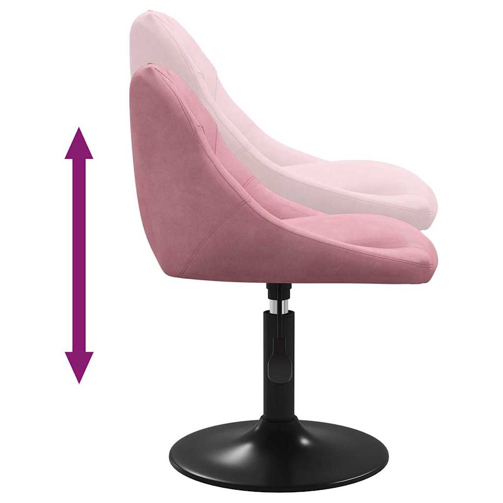 Dining Room Chairs 2 Pcs Swivel Pink Velvet