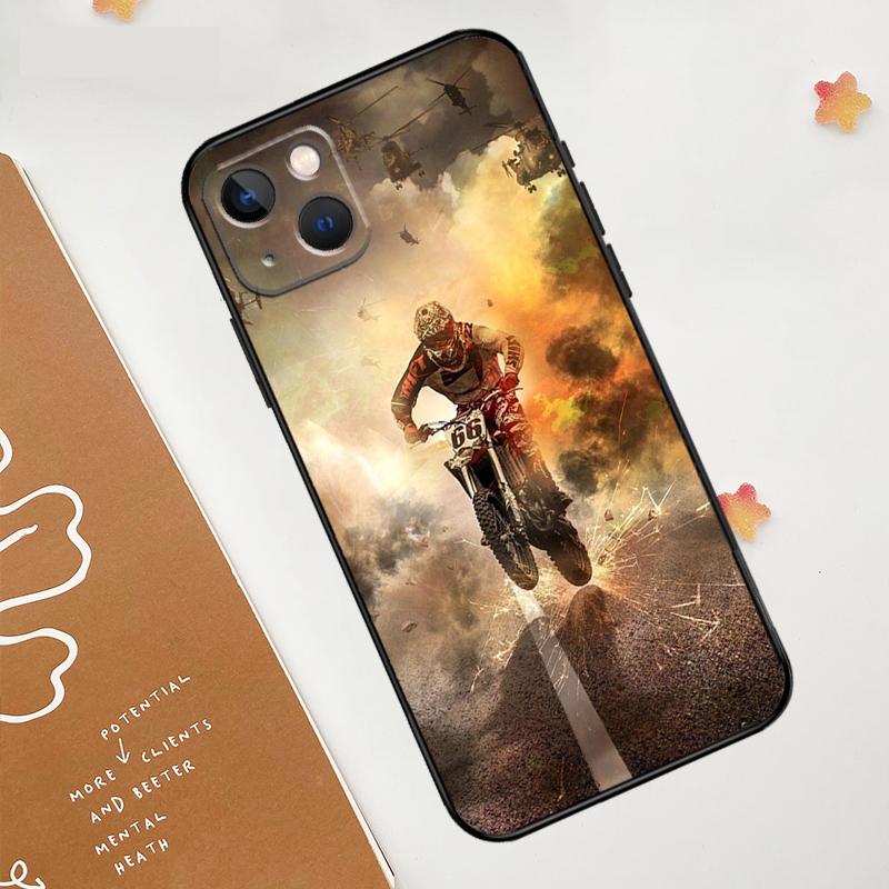 Moto Cross Motorrad Sport Hülle Für iPhone 17 Pro Max 17 Air 15 14 13 12 11 16 Pro Max mini 16e 15 16 Plus Funda Cover