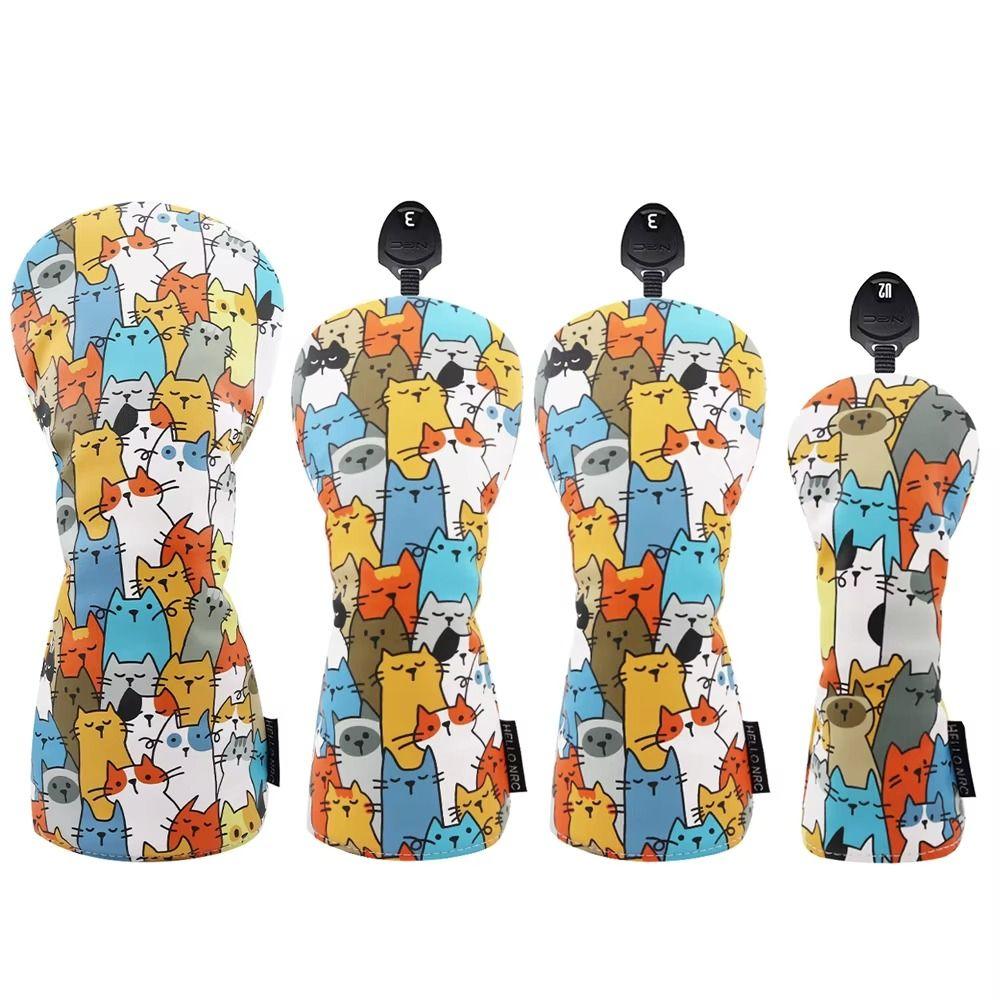 PU Leather Golf Club Head Cover Cartoon Animal Golf Club Protector  Golf Supplies