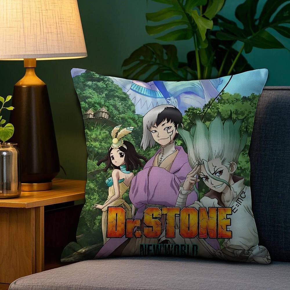 Anime D-Dr.S-STONE Hot Pillow Case Plush Fabric Soft Double Sided Print Sofa Cushion Cover Throw Pillow Covers