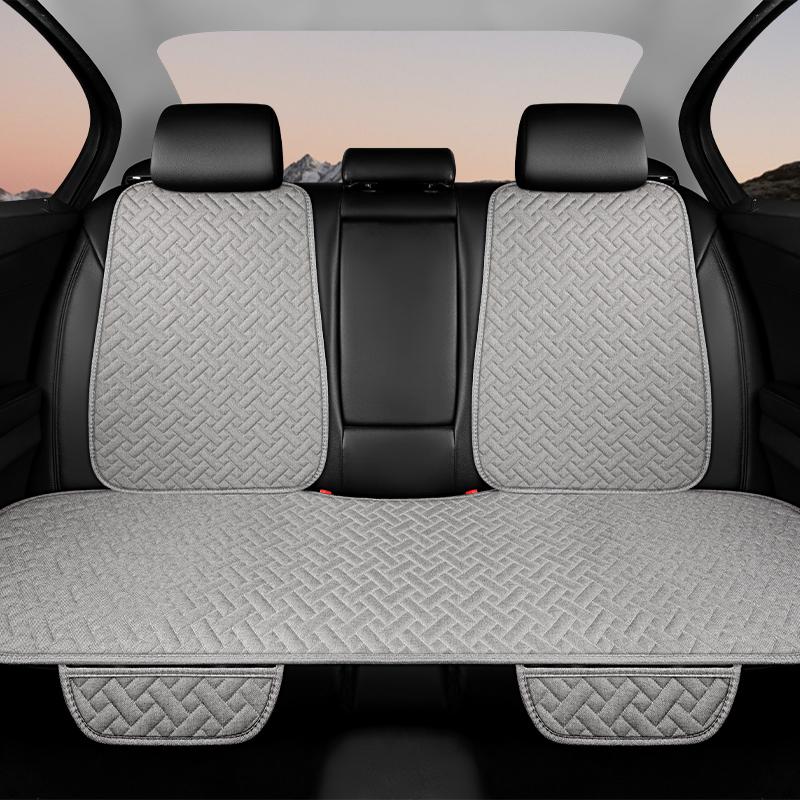 Linen Car Seat Cover Suitable For All Seasons, Small Three Piece Single Seat Anti-Skid Protector, Universal For Most Suvs, Truck