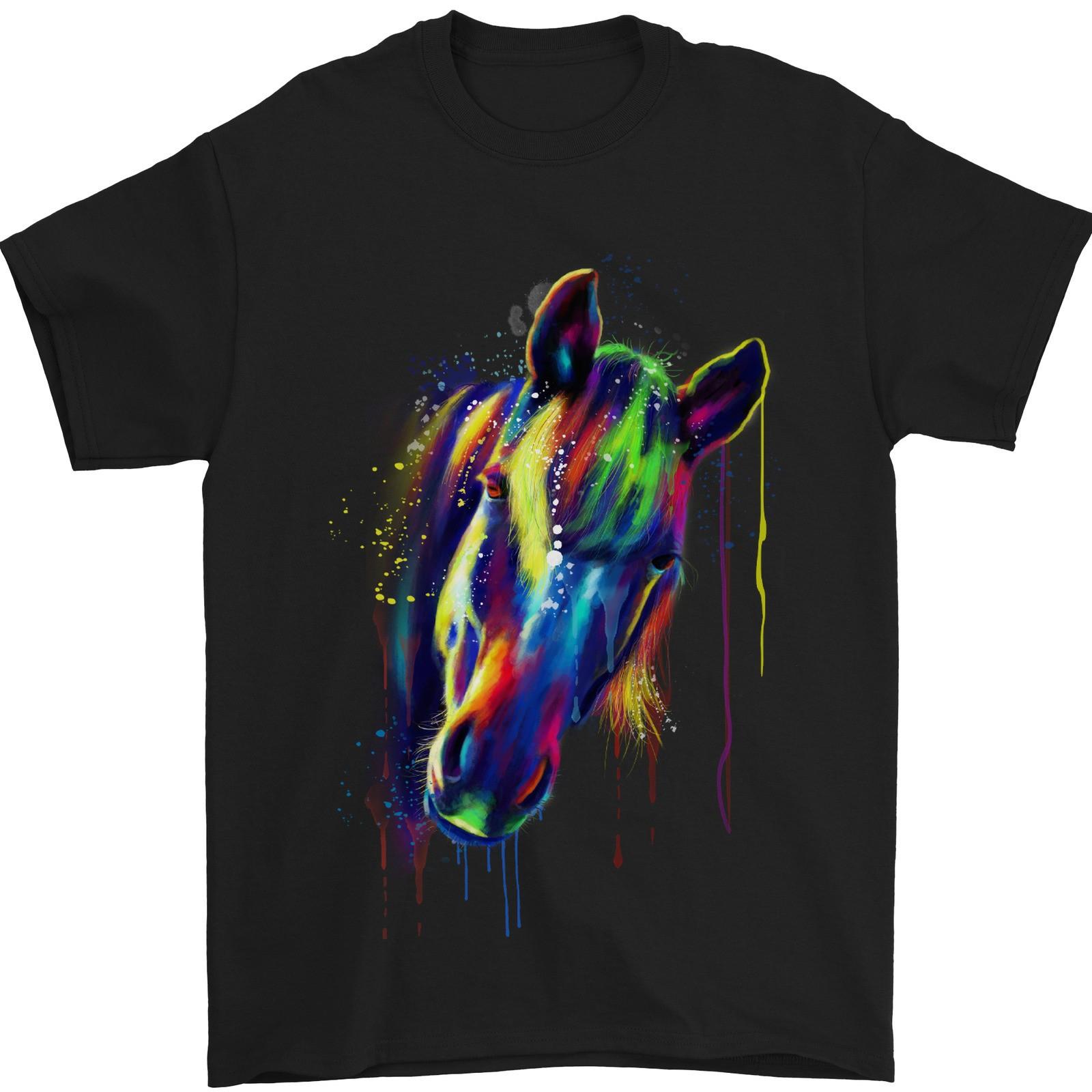 A Watercolour Horse Mens T-Shirt 100% Cotton S разноцветный