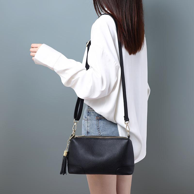 Bolso de Moda Nuevo Bolso de Mujer Cuero Genuino Bolso para Teléfono Móvil Mini Bolso Bolso Bandolera de un Hombro Moderno