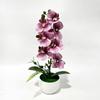 Pink Artificial Orchid Potted Flower with White Pot Artificial Faux Plants  Indoor Decoration