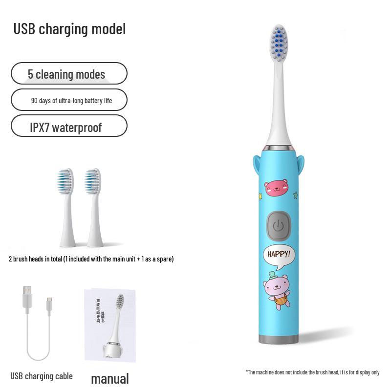 Universal Wireless Rechargeable Sonic Electric Toothbrush for Adults & Kids