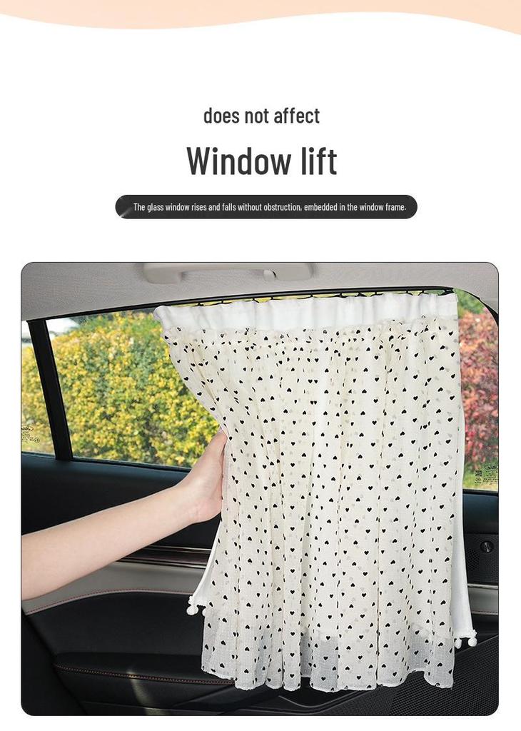 Car Sun Shade Blackout Curtains - Baby Window Protection with Suction Cup Mesh for Side Privacy