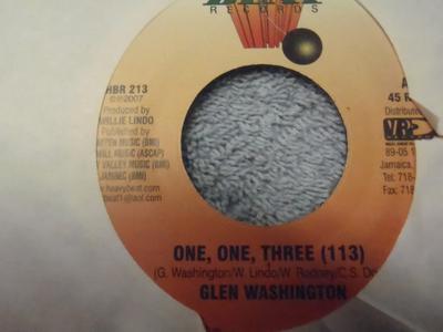 7inch Record GLEN WASHINGTON - One, One, Three (113) HBR213 Heavy Beat Reco 2007 US Reggae, Ska & Dub Used