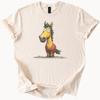 Funny Cartoon Horse Graphic T Shirt Cute Animal Drawing Comical Farm Horsey Tee Unique Hand Drawn Horse Lover Gift Shirt