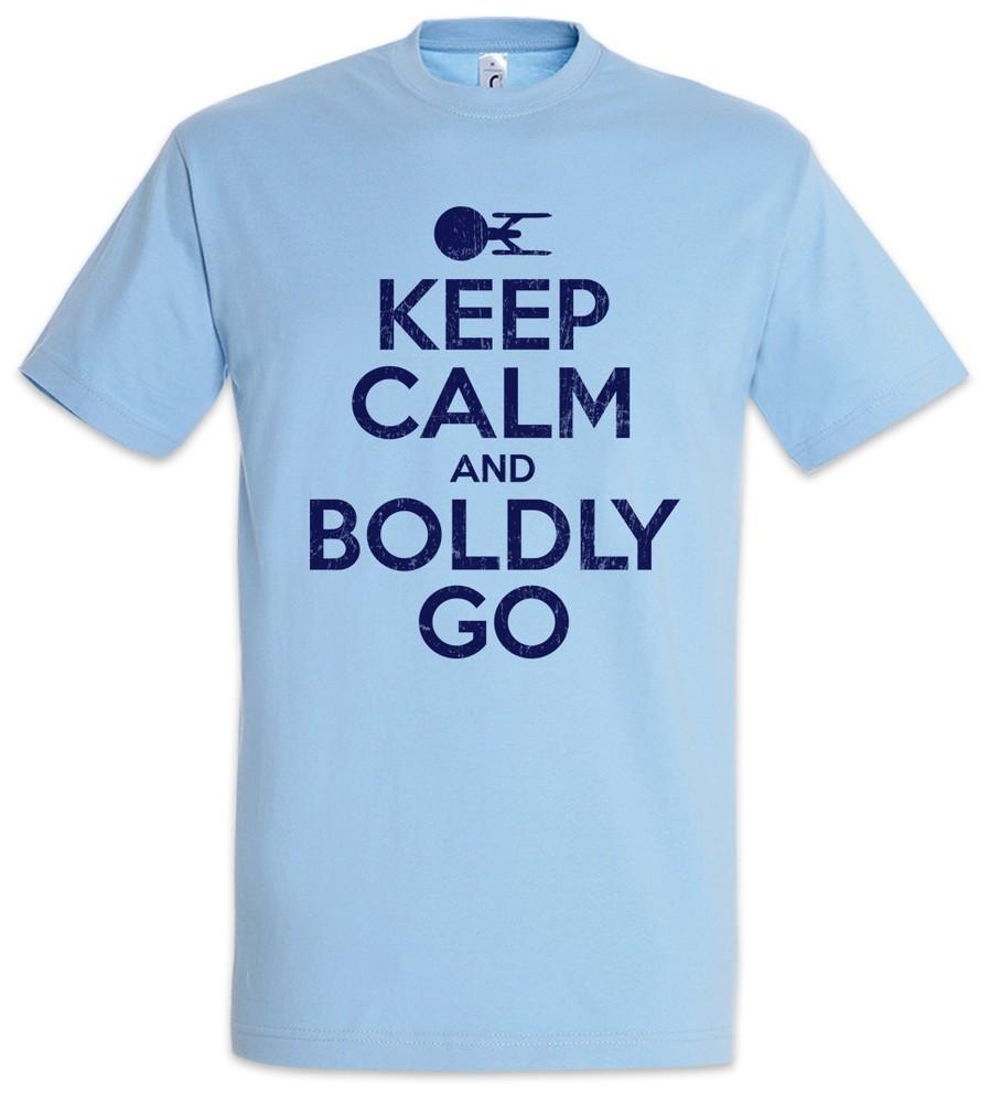 

Keep Calm And Boldly Go Men s T-Shirt Star Fun Enterprise Trek Starship Space 4XL