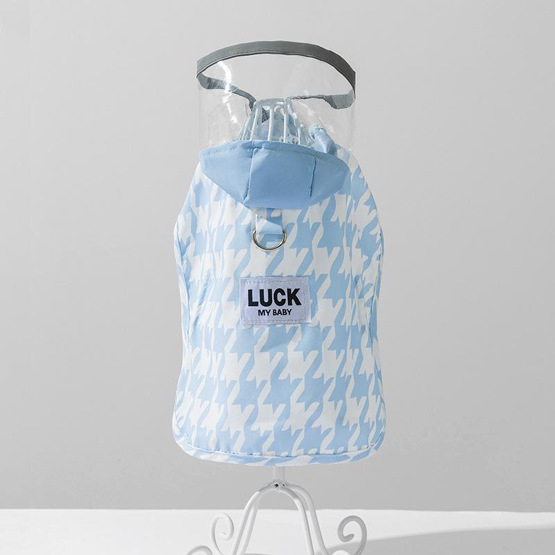 

Дождевик для собаки с принтом «тысяча птиц», пончо с капюшоном, весна-лето, для дождливой погоды, водонепроницаемый, одежда для маленькой собаки, тедди-дога 2XL (recommended weight 15-10 kg) бонди синий