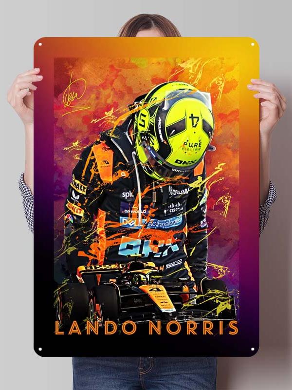 Lando Norris Racer Posters F1 Racing Metal Signs Gaming Room Decoration Custom Tin Plates for Wall Art Decoration Retro Decor
