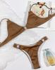 Kadın Mayo Bölünmüş Mayo Düz Renk Seksi Bikini Takımı