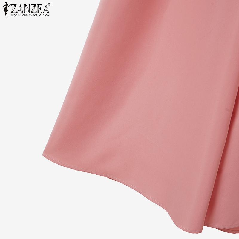 ZANZEA Women Short Sleeve Cropped Tops and Wide Leg Pants Two Piece Suit Sets