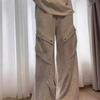 Vintage American High-Street Grey Sweatpants for Women - Spring Loose Straight-Leg Floor-Length Casual Wide-Leg Joggers