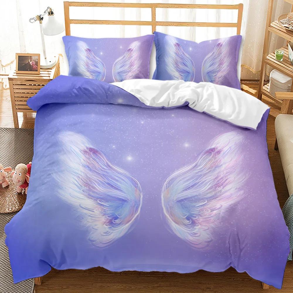 Engel Flügel Bettbezug Set Engel Märchen Thema Für Kinder Jugendliche Gib Niemals Auf Doppel Queen King Size Polyester Steppdeckenbezug