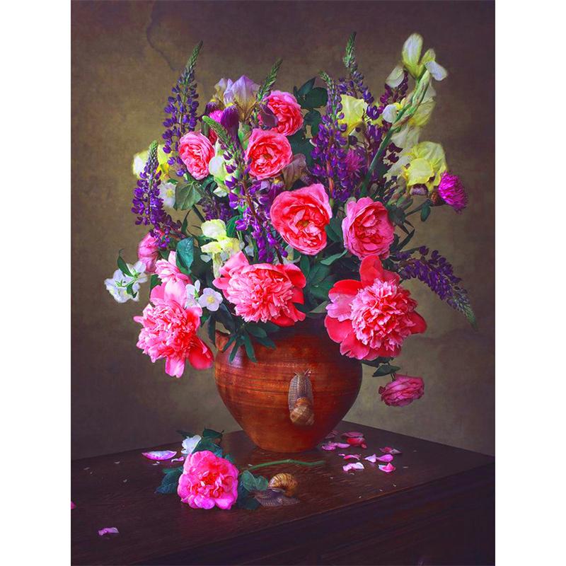 5D DIY Diamond Painting Beautiful Flower Mosaic Diamond Embroidery Painting Full Round Rhinestone Home Decor Gift