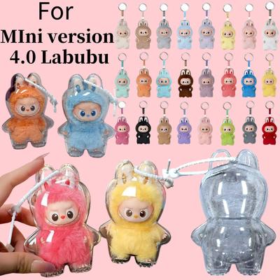 Labubu 4.0 Pin için Şeffaf Koruyucu Kılıf Aşk Serisi Peluş Bebek Toz Kılıfı LABUBU Bebek Aksesuarları İçin Saklama Kutusu