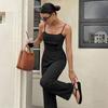 TIFICY Damenmode Casual Sommer Frühling Einfarbig Druck Ärmellose Hosenträger Hohe Taille Hose Overalls & Strampler