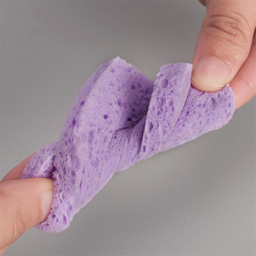 5pcs Heart Shaped Face Cleansing Sponge Washing Pad Makeup Removal Puff Purple