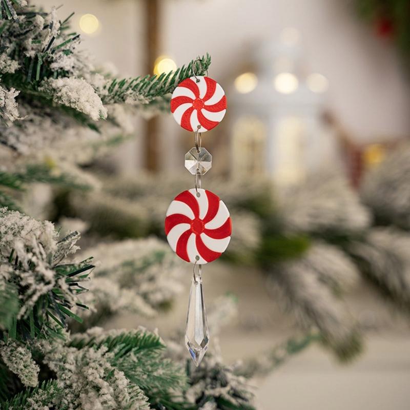Set of 15 Elegant Christmas Tree Hanging Pendant Festival Candy Cane Cone Hanging Charm for Christmas Tree Decoration