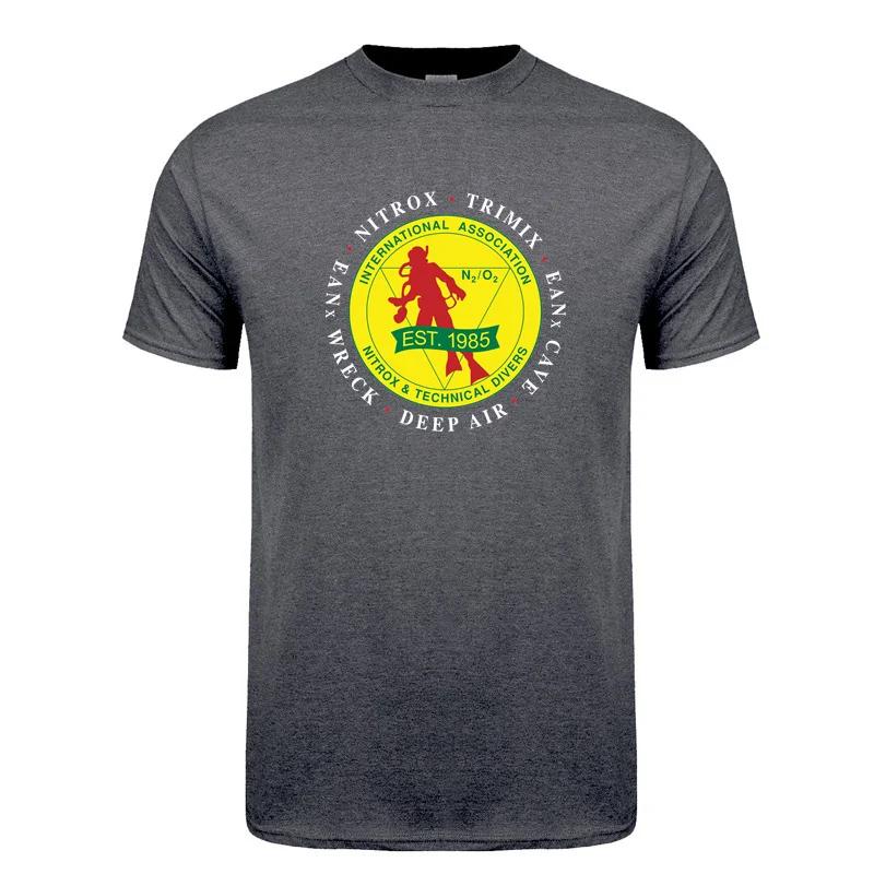 International Association of Nitrox and Technical Divers T Shirt Summer Cotton Short Sleeve Diving T-shirts Mans Gift Tees