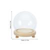 Decorative Clear Glass Dome Display Case for Immortal Flowers Glass Cover Adornment with Wooden Base Home Coffee Shop Gift